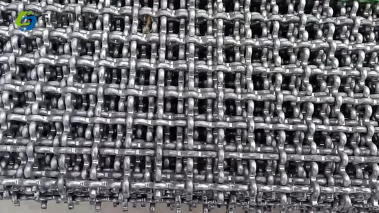 Gezhige High Tensile 65mn 45# Manganese Steel Iron Wire Woven Quarry Rock Square Hole Crimped Wire Mining Screen Mesh