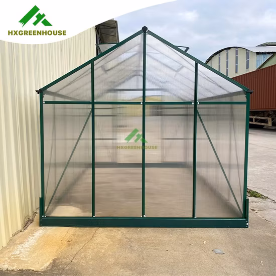 Widely Used Large Garden Green House with Plastic Cover and Green Aluminum Frame Hx65120