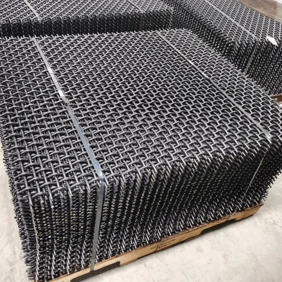 Factory Price Customized Hook Vibrating Sieve 65mn 45 Crimped Iron Wire Mesh Stone Woven Screen Mesh 
