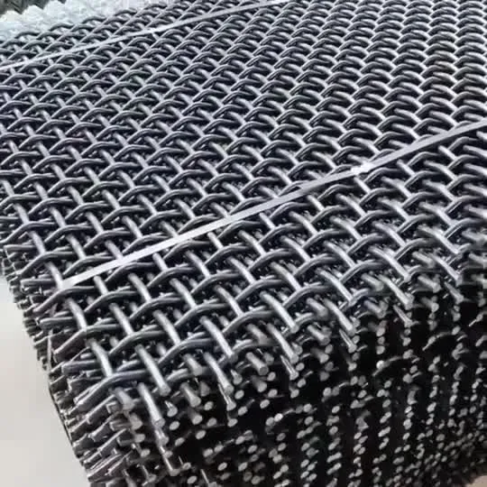 High Tensile 65mn 45# Manganese Steel Iron Wire Woven Quarry Rock Square Hole Crimped Wire Mining Screen Mesh 